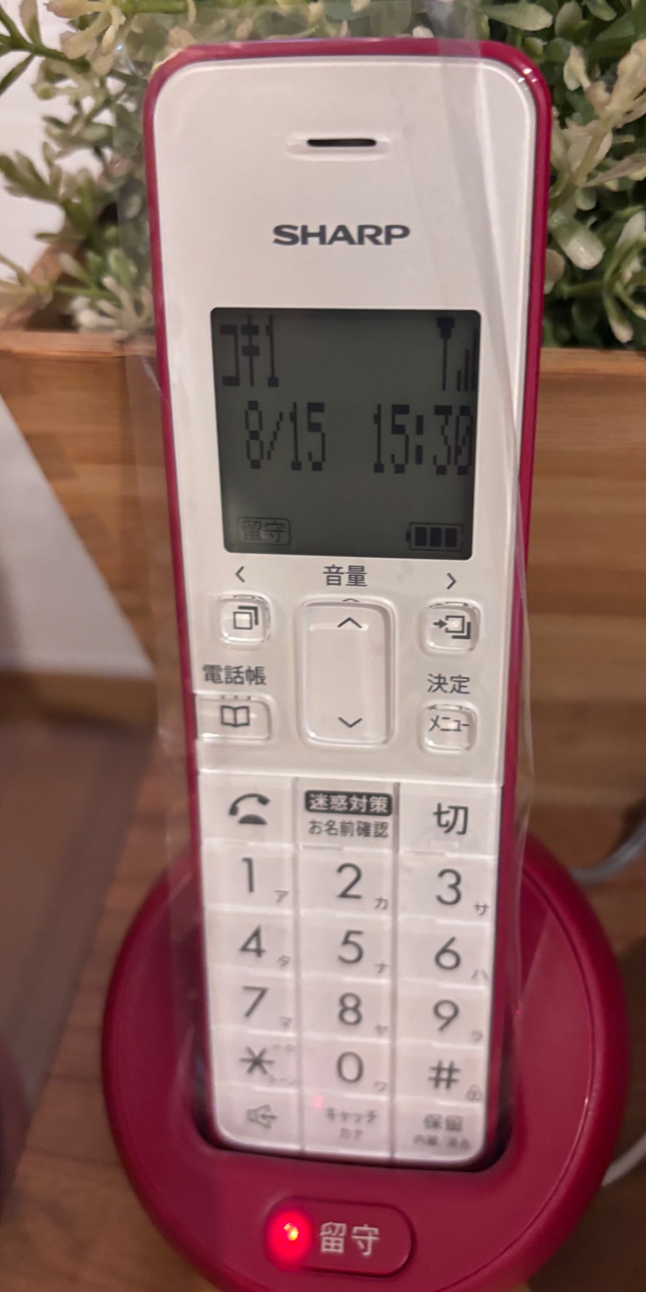 デジタルコードレス電話機［受話器1台］（レッド系） | シャープ | JD