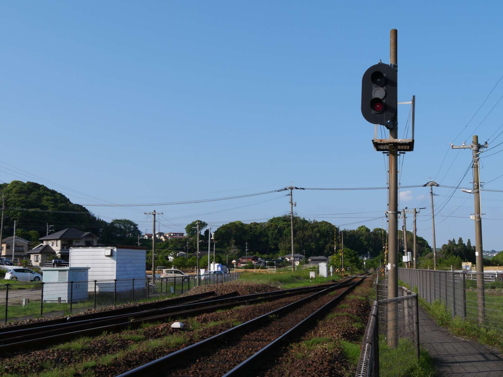 N) 20-606-2 3灯式自動信号機SX 64mm(右側設置形・補助線路付