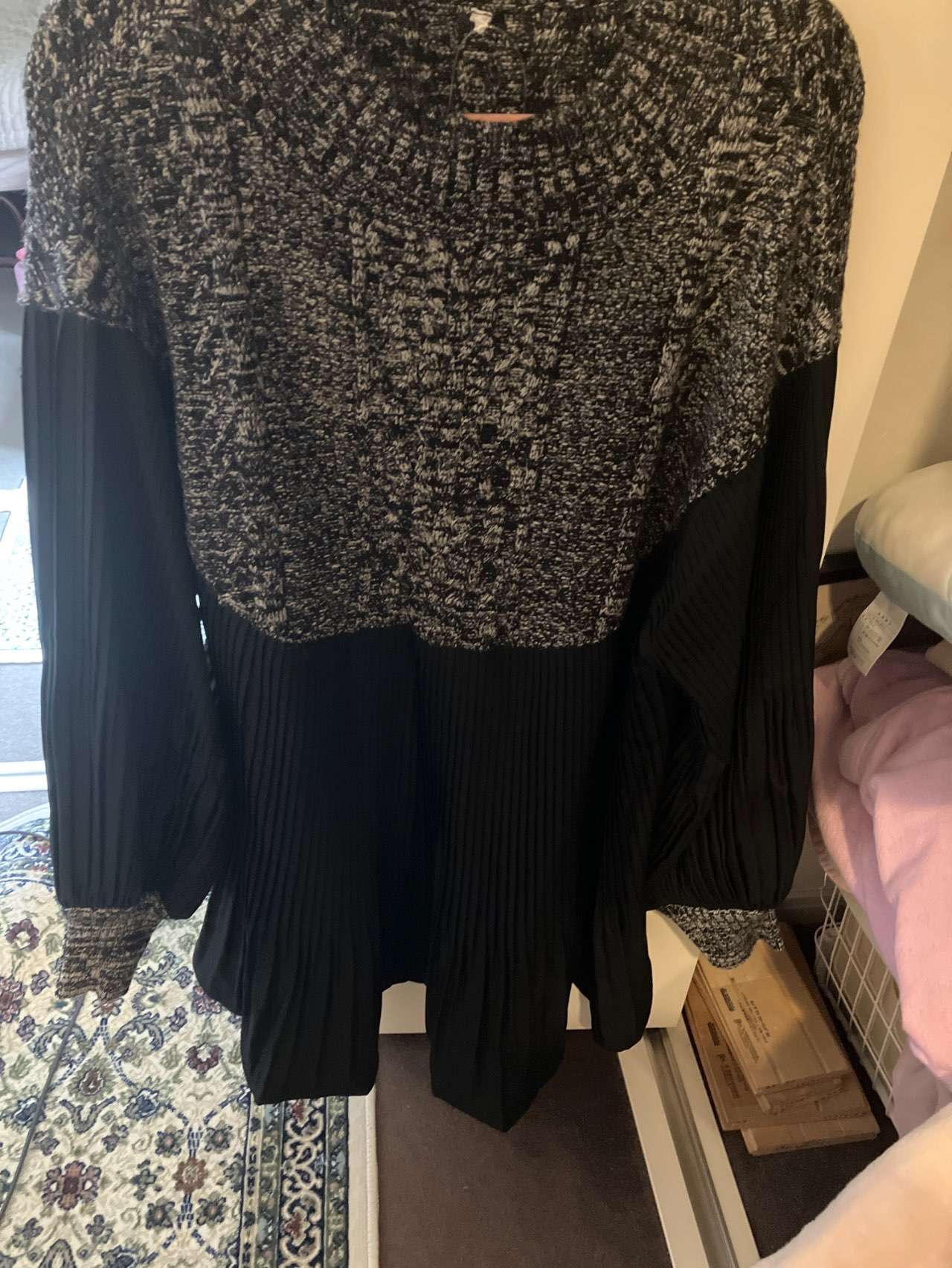 ニットプリーツ切替フレアーチュニック - ベルーナ【公式】