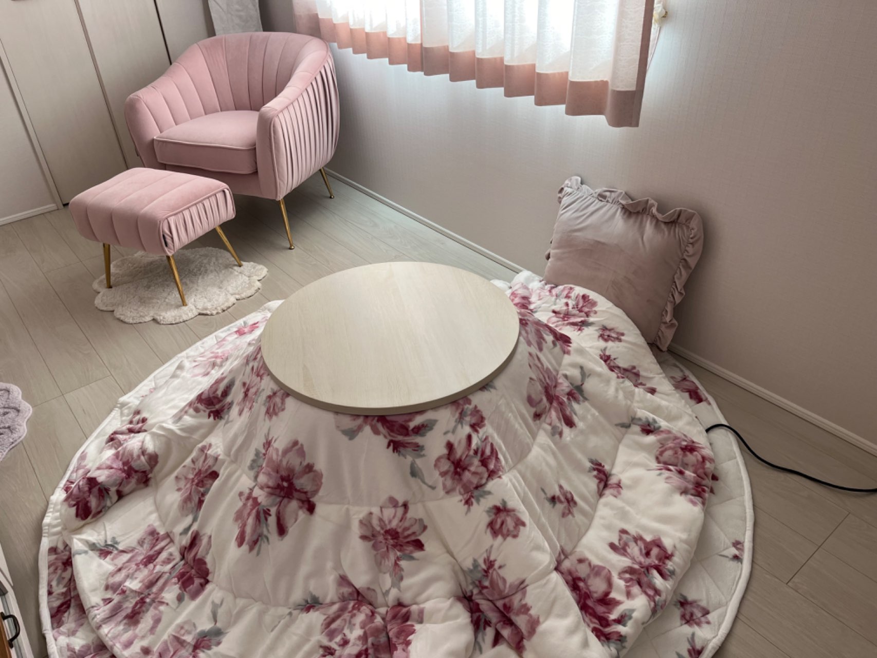 オンラインショップ限定】フルラール こたつ敷布団 円形 1900 グレー