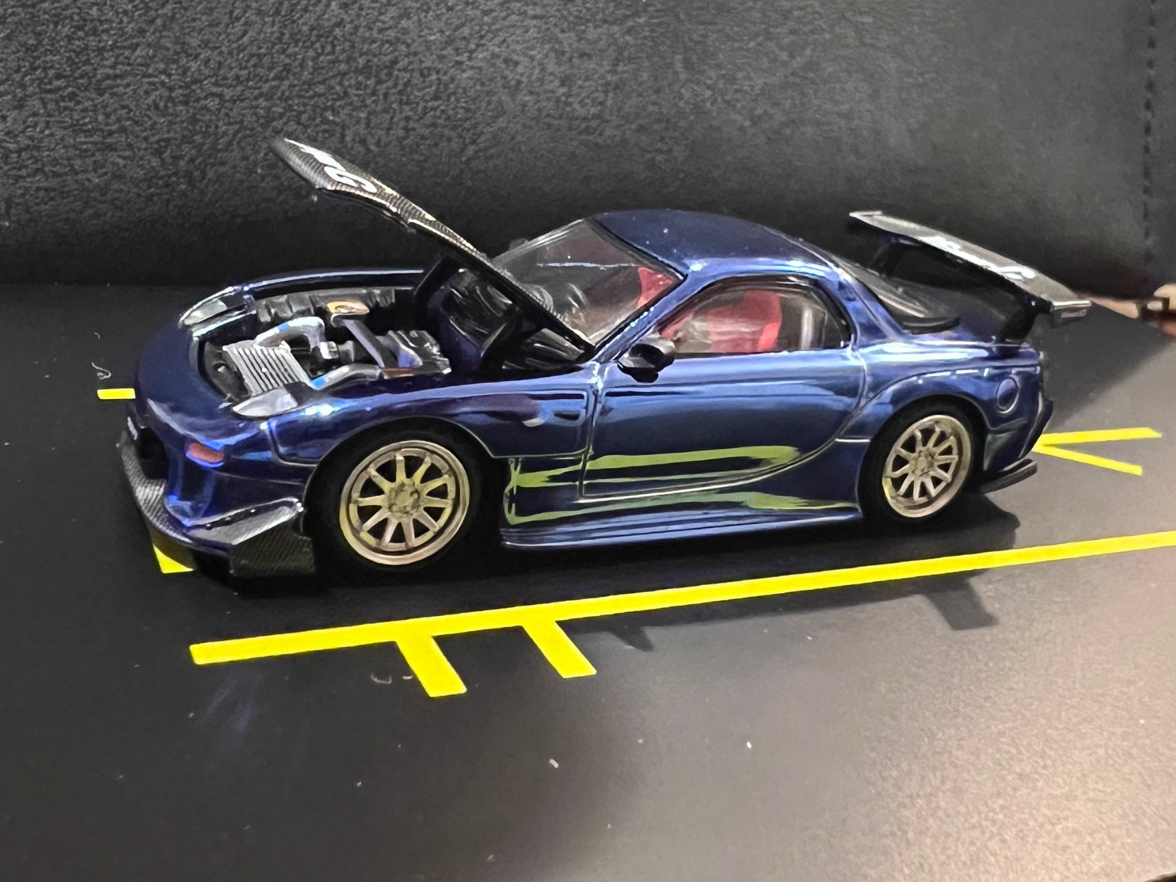 1/64 マツダ RX7 RE：雨宮 ワイドボディ ブルークロム【PR640223